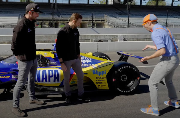Rossi & Hinch with Blippi at IMS