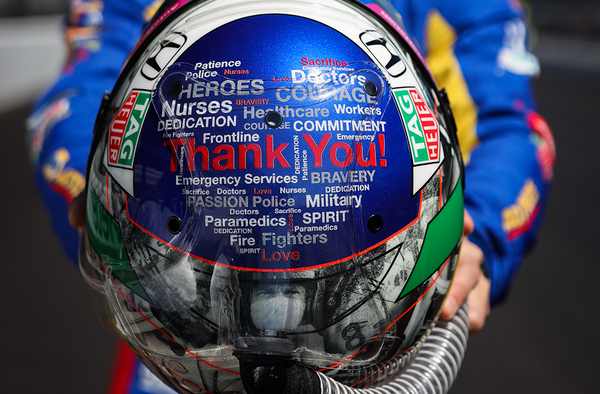 Indy 500 helmet honors frontline workers